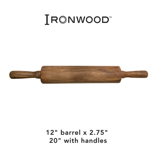 Ironwood Gourmet Acacia Wood Rolling Pin 12 Inch
