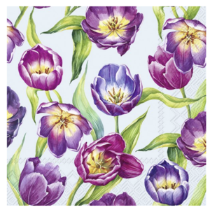 IHR Napkin Lunch Paper Tulip Meadow Light Blue