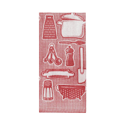 Harman Tea Towel Jacquard Utensils Red