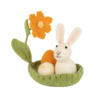 Felt Bunny in Green Basket