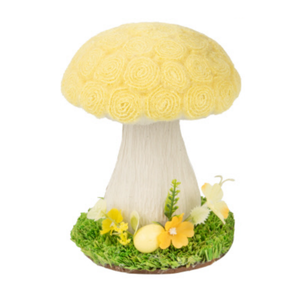 Silver Tree Yellow Mushroom in Green Grass 6.5 Inch