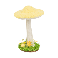 Yellow Mushroom in Green Grass 10 Inch