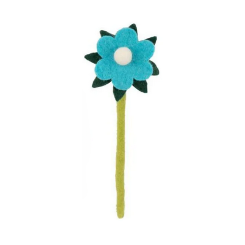 Silver Tree Felt Turquoise Flower 7.5 Inch