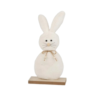 Plush Bunny on Wood Base 11 inch