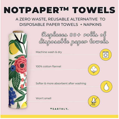 Earthly Co. Notpaper Towel 10 Pack Fresh Flowers
