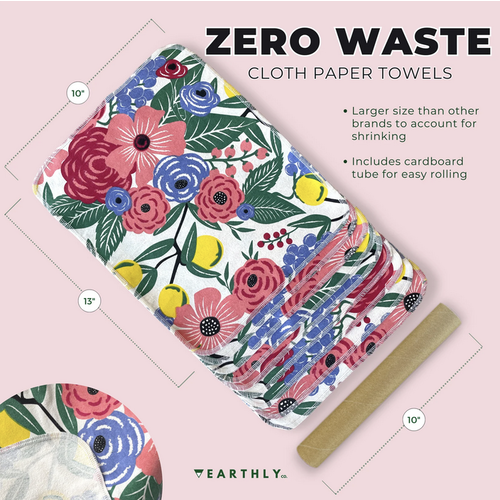 Earthly Co. Notpaper Towel 10 Pack Fresh Flowers