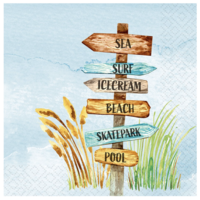 Napkin Lunch Paper Beach Signs