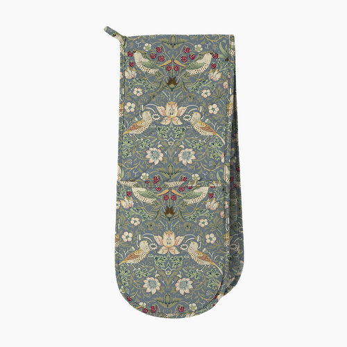 William Morris Double Oven Glove Strawberry Thief Blue