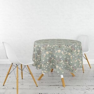 William Morris Tablecloth Strawberry Thief Blue Coated