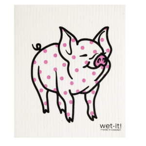 Wet-It! Swedish Cloth Pink Polka Pig