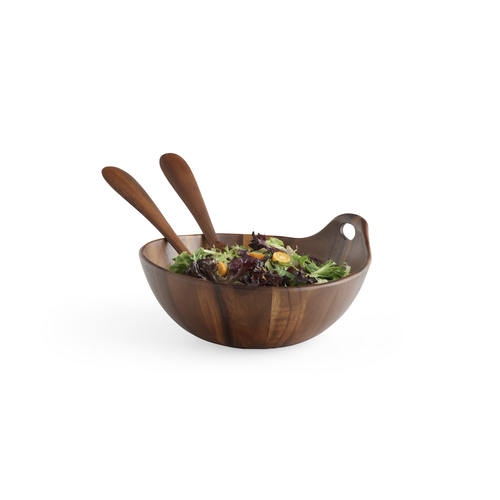 Nambe Nambe Portables Wood Salad Bowl with Servers