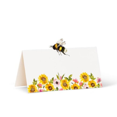 Abbott Sunflower and Bees Folded Place Card 12Pc