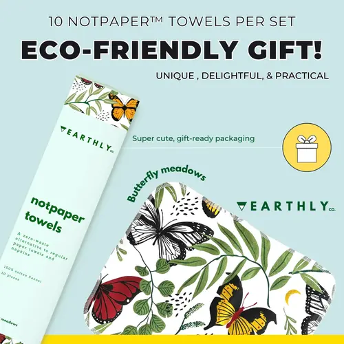 Earthly Co. Notpaper Towel 10 Pack Butterfly Meadows