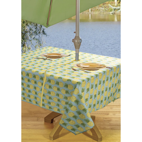 Texstyles Deco Tablecloth Zippered Pina Colada Aqua