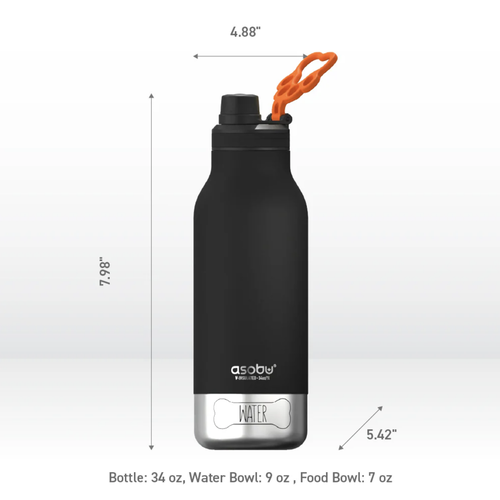 Asobu Buddy Water Bottle Black 34 oz