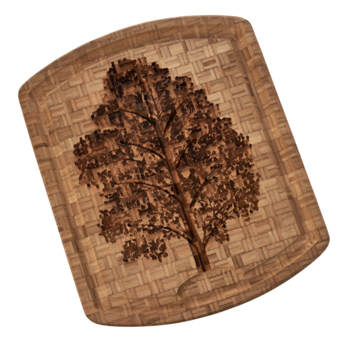 Totally Bamboo Carving Board with Groove Family Tree Bamboo