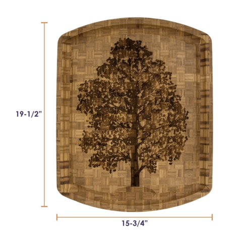 Totally Bamboo Carving Board with Groove Family Tree Bamboo