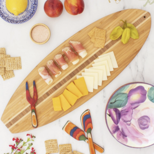 Totally Bamboo Surfboard Bomboo Serving and Cutting Board