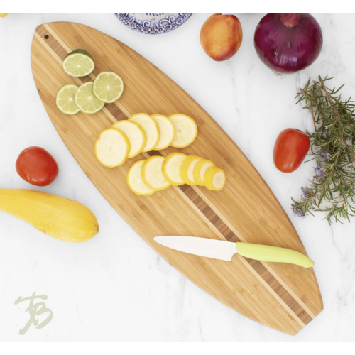Totally Bamboo Surfboard Bomboo Serving and Cutting Board