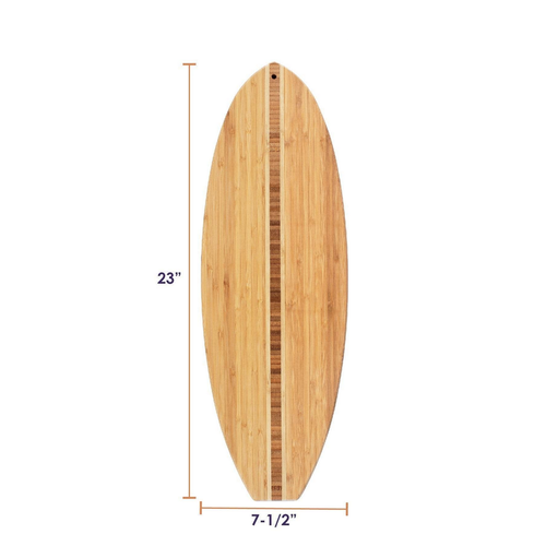 Totally Bamboo Surfboard Bomboo Serving and Cutting Board