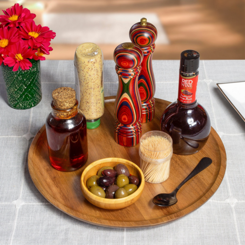 Totally Bamboo Lazy Susan Acacia Wood