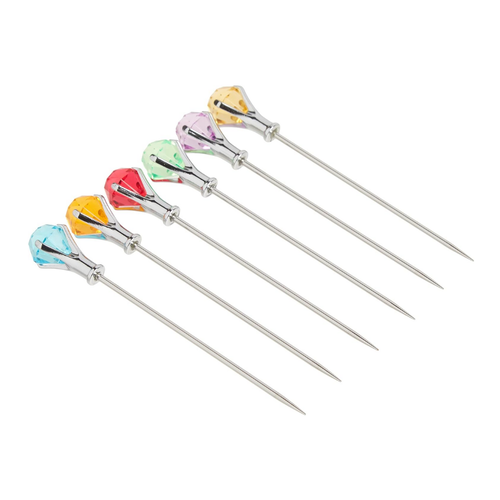 Fox Run Martini Pick Colourful Diamond-Head Set of 6