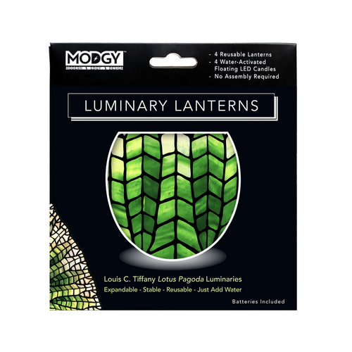 MODGY Luminary Lantern Lotus Pagoda & Water Activated LED Candles 4 Each MODGY Luminary Lantern Lotus Pagoda & Water Activated LED Candles 4 Each
