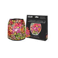 Luminary Lantern Pink Peony & Water Activated LED Candles 4 Each