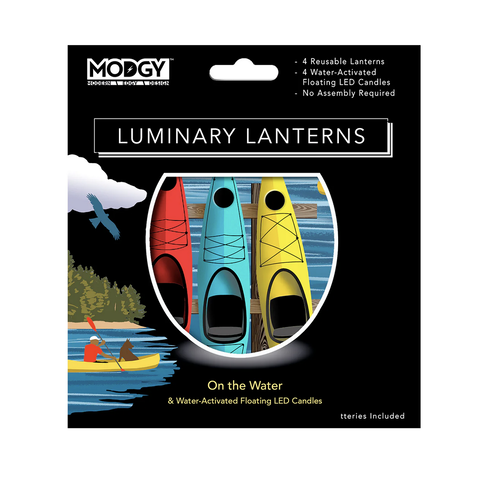 MODGY Luminary Lantern Off The Dock & Water Activated LED Candles 4 Each