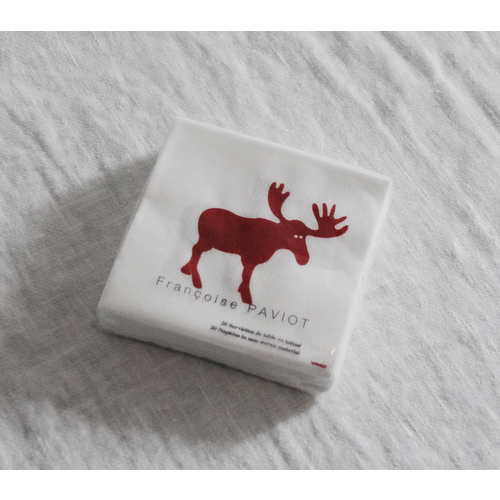 Napkin Cocktail Paviot Moose Red Napkin Cocktail Paviot Moose Red