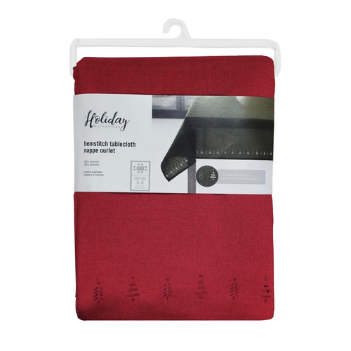 Harman Tree Hemstitch Tablecloth 60x90 Red