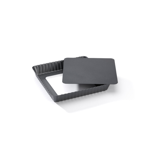 DeBuyer Square Fluted Tart Pan with Removable Base Non-Stick