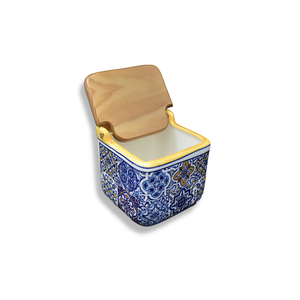 PORTUGAL IMPORTS Azulejo Salt Box with Lid