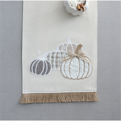 Harman Table Runner Plaid Pumpkin Natural