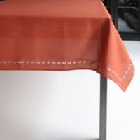 Pumpkin Hemstitch Tablecloth 70 Round Russet