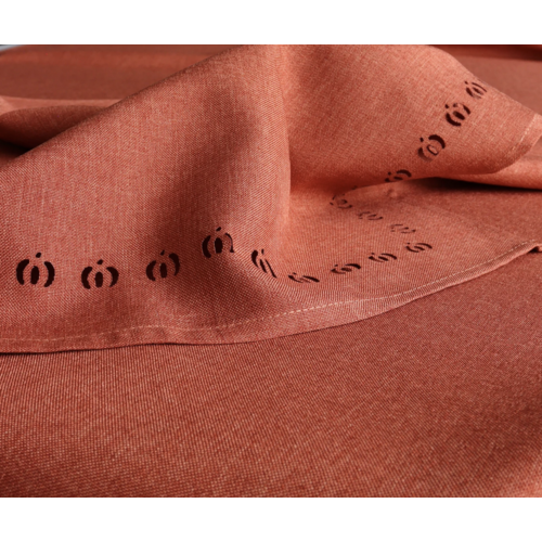 Harman Pumpkin Hemstitch Tablecloth 70 Round Russet