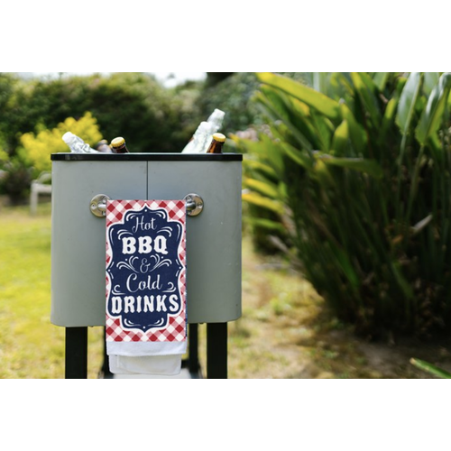 Tea Towel Dual Hot BBQ Gingham