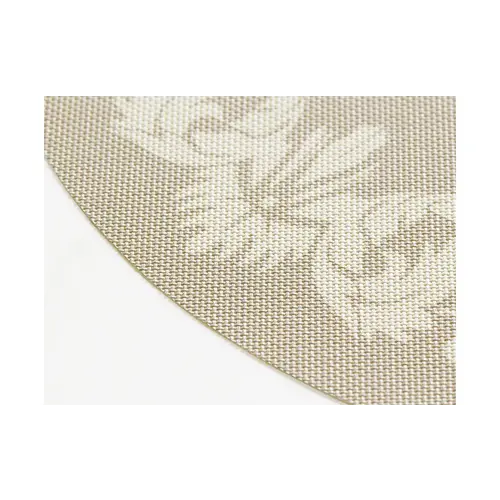 Chilewich Placemat Round Scrolls Flax