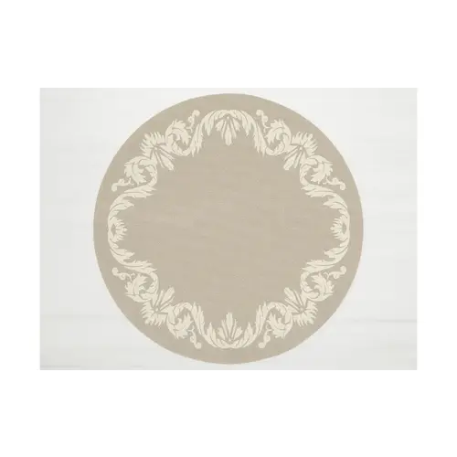 Chilewich Placemat Round Scrolls Flax