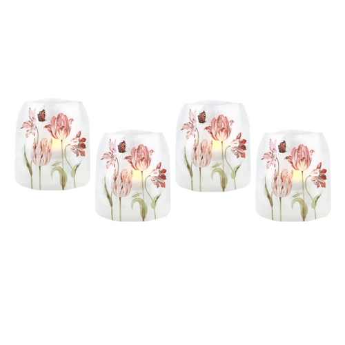 MODGY Luminary Lantern Tulips & Water Activated LED Candles 4 Each
