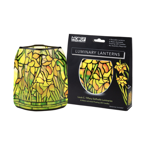 MODGY Luminary Lantern Daffodils & Water Activated LED Candles 4 Each MODGY Luminary Lantern Daffodils & Water Activated LED Candles 4 Each