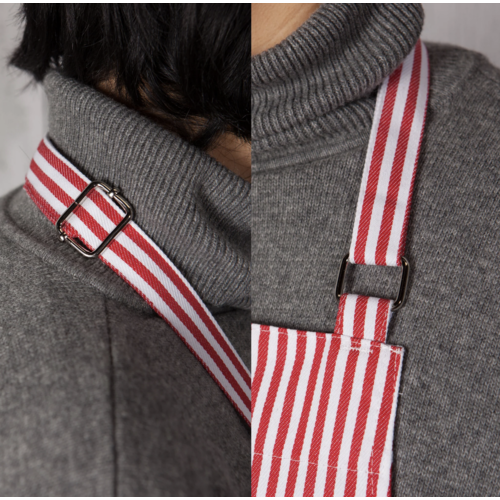 Now Designs Apron Chef Red Narrow Stripe