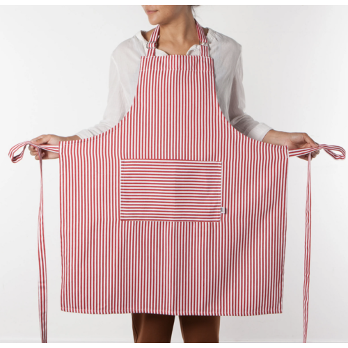 Now Designs Apron Chef Red Narrow Stripe