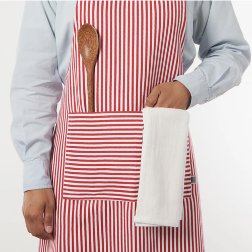 Now Designs Apron Chef Red Narrow Stripe