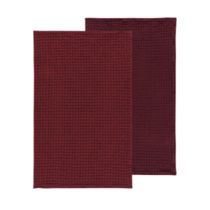 Now Designs Tea Towel Second Spin Waffle Burgundy Set of 2