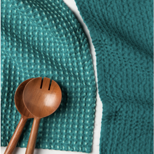 Now Designs Tea Towel Second Spin Waffle Teal Set of 2