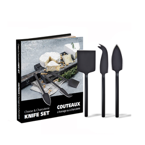 Natural Living Cheese Knife Set of 3 Matte Black