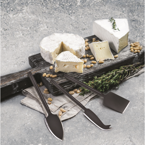 Natural Living Cheese Knife Set of 3 Matte Black