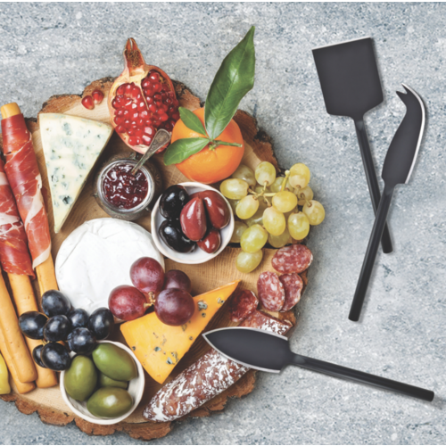 Natural Living Cheese Knife Set of 3 Matte Black