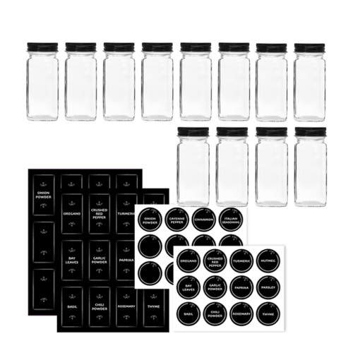Danesco Spice Jars and Labels Set of 12